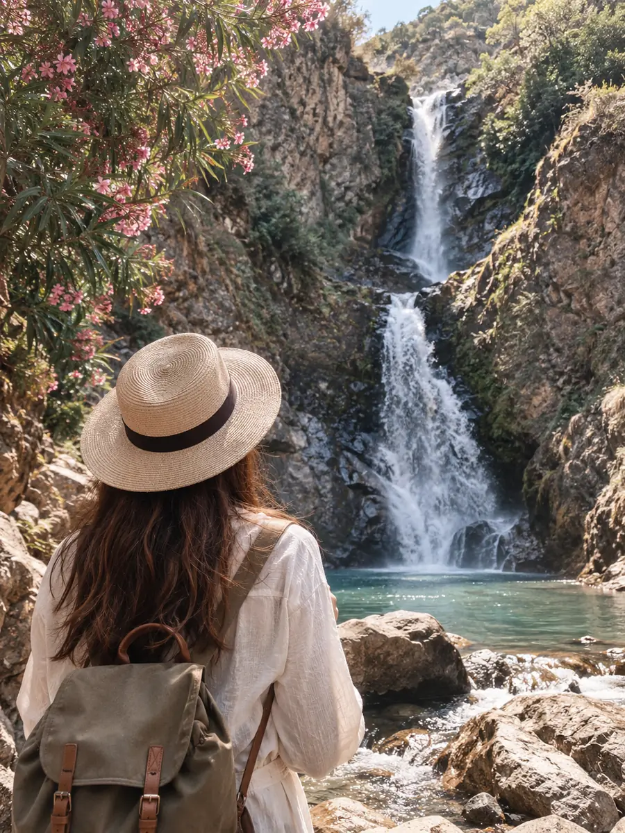 Vue sur les cascades de l'Ourika